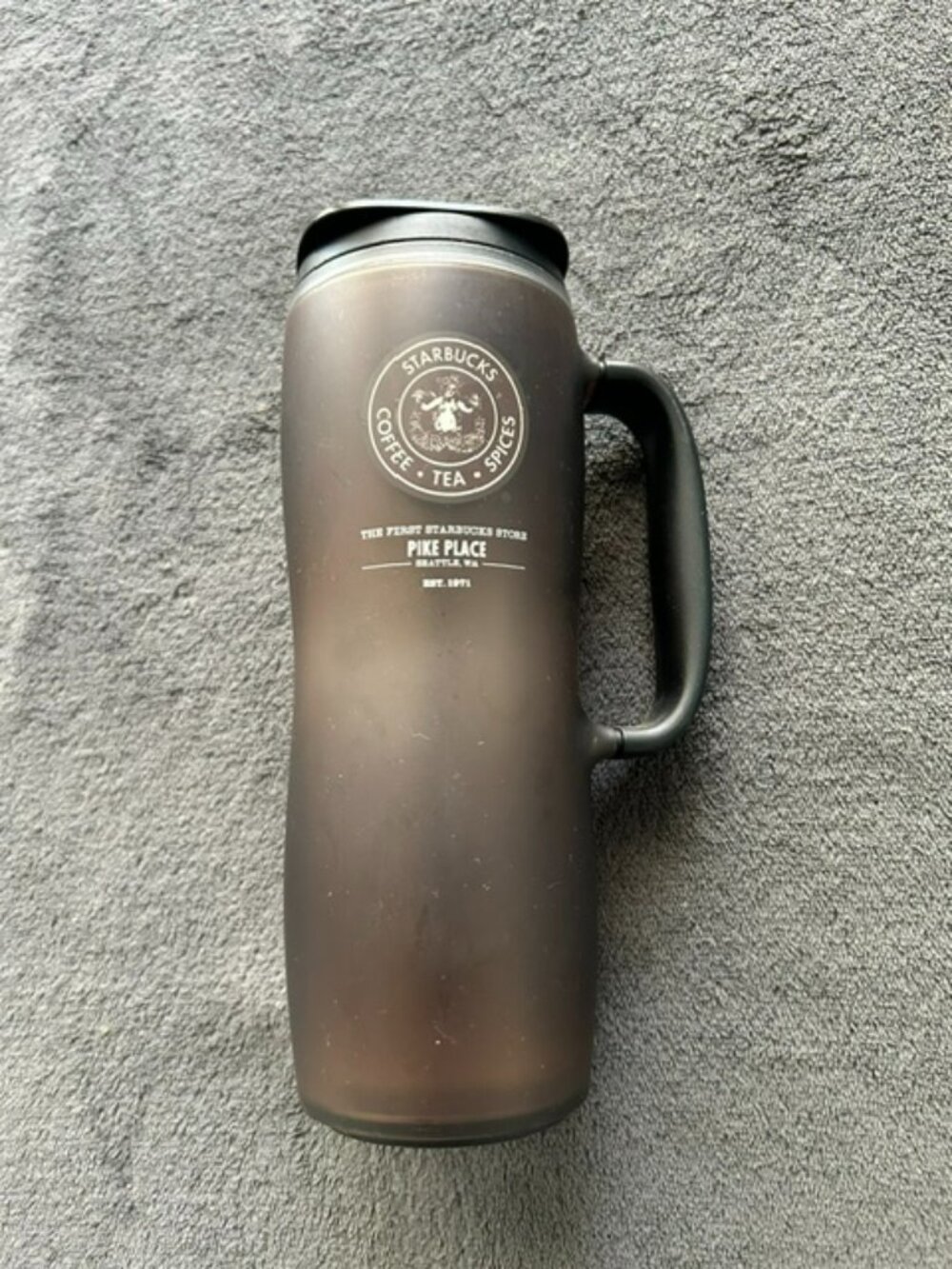 Starbucks Coffee Tea Spices First Store Pike Place Travel Tumbler Mug Lid 16 oz